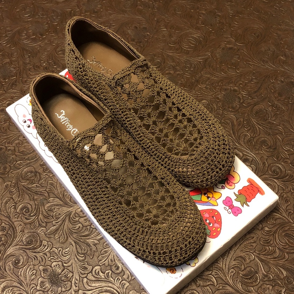 Free People, Jeffrey Campbell Tan Crocheted Loafers